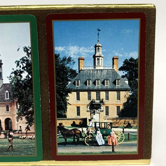 Vintage Congress Playing Cards Boxed Set Double Deck Williamsburg Capital - Picture 5 of 6